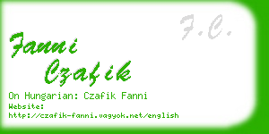 fanni czafik business card